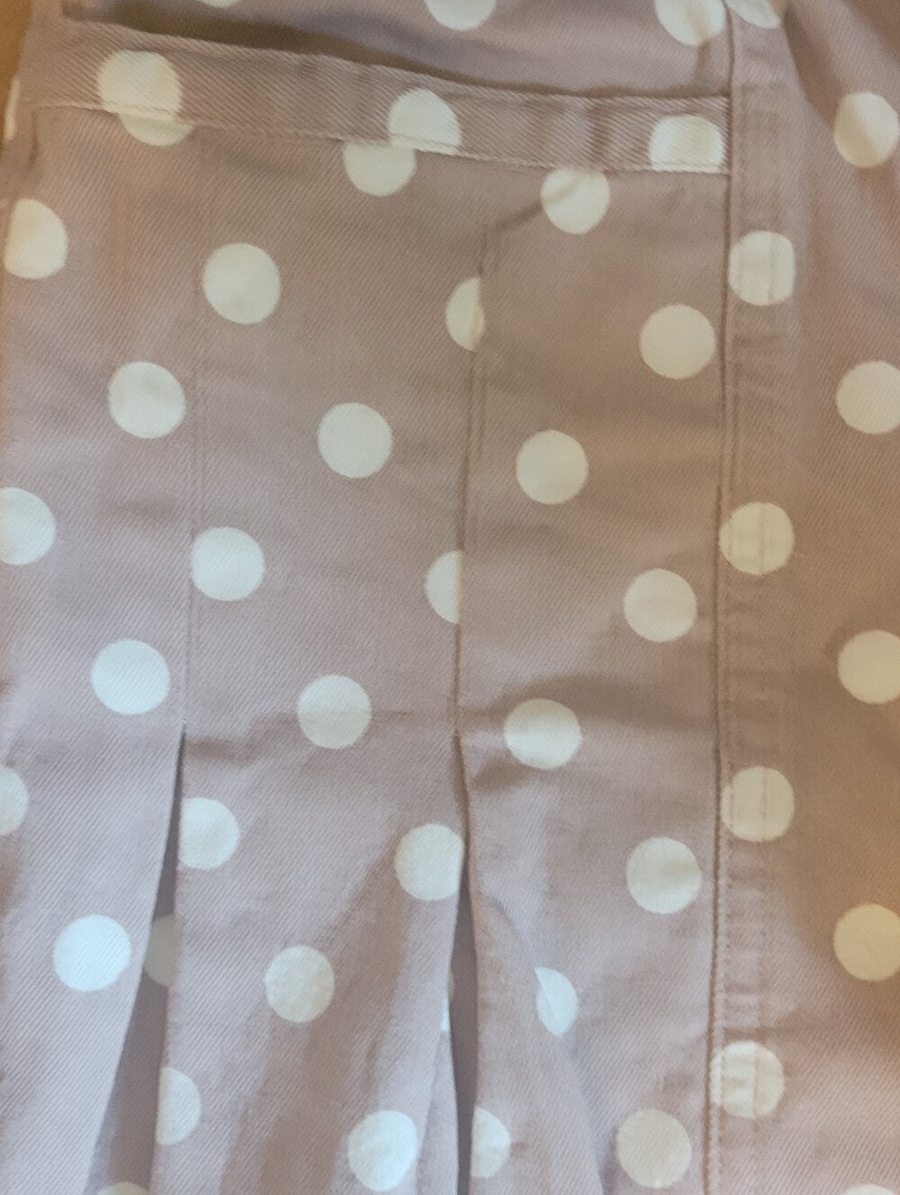 &MERCI Polka Dot Drawstring Waist BARREL Pants, Khaki/White, NWT, S🟤⚪️🟤 - Picture 7 of 8